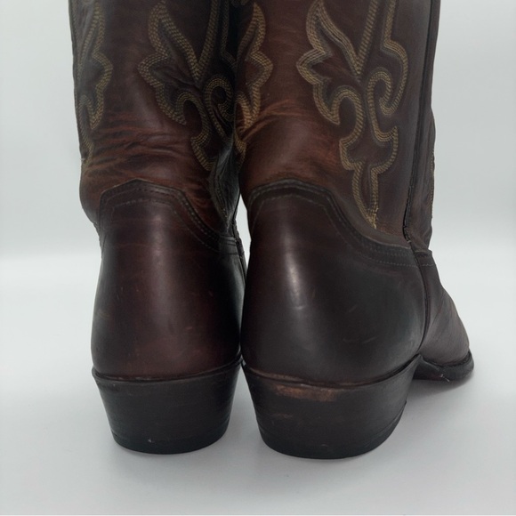 Justin Mens Dark Brown Western Boots - Picture 6 of 16